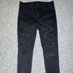 Black ripped jeggings
